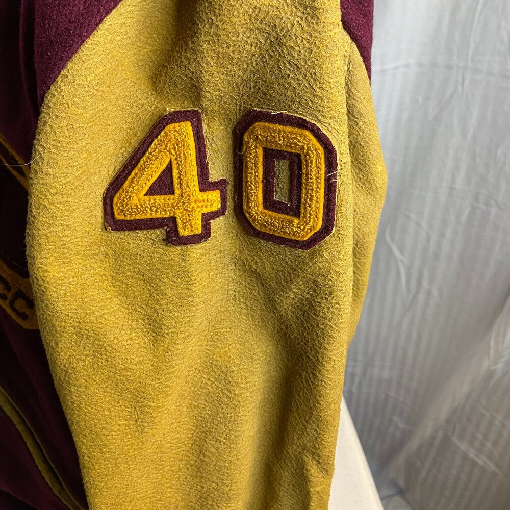 Letterman Jacket Burgundy and Gold - Picture 5 of 10